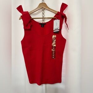 French Connection Red Tank Top with Bow Straps XL